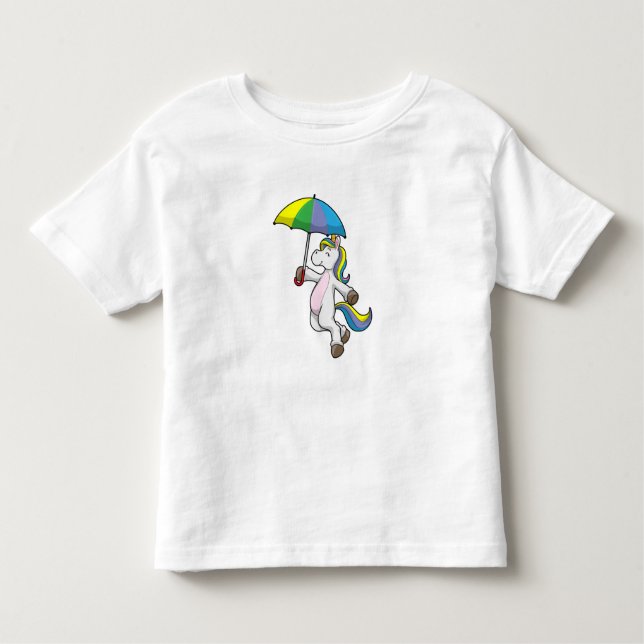 Unicorn med Parbrella T Shirt (Framsida)