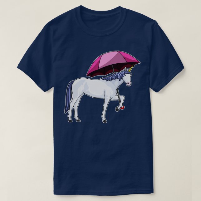 Unicorn med Parbrella T Shirt (Design framsida)