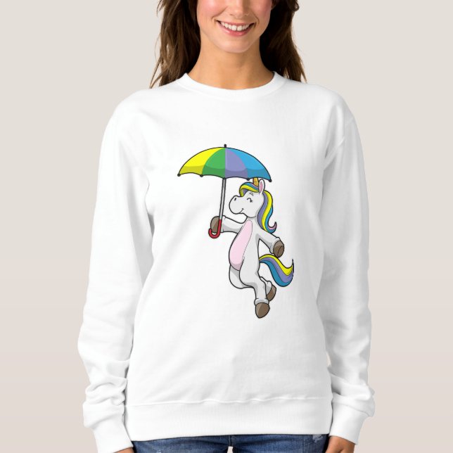 Unicorn med Parbrella T Shirt (Framsida)