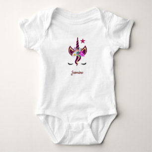 Unicorn med Pony Ansikte Baby Shirt T