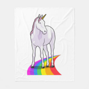 Unicorn med Rainbow Fleecefilt