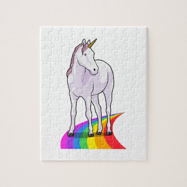 Unicorn med Rainbow Pussel (Vertikal)