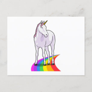 Unicorn med Rainbow Vykort