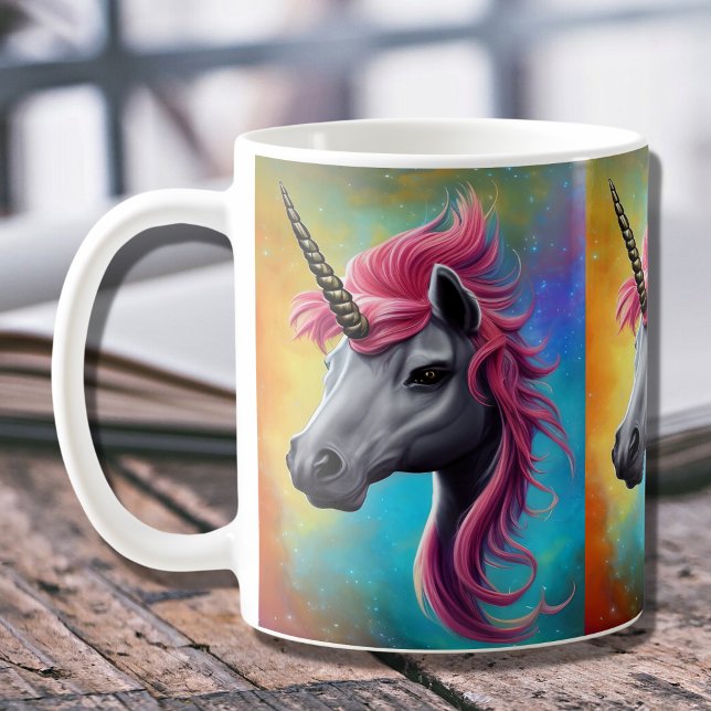 Unicorn med Rosa Mane Kaffemugg (Skapare uppladdad)