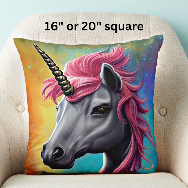Unicorn med Rosa Mane Kudde (Skapare uppladdad)