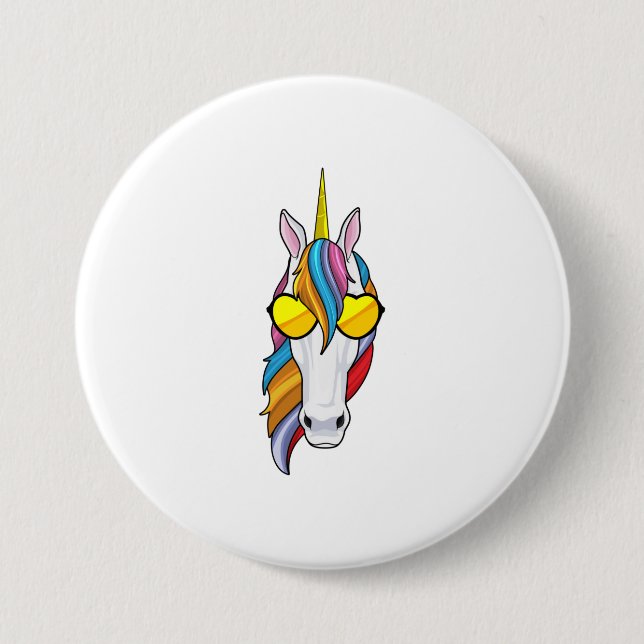 Unicorn med solglasögon knapp (Framsida)