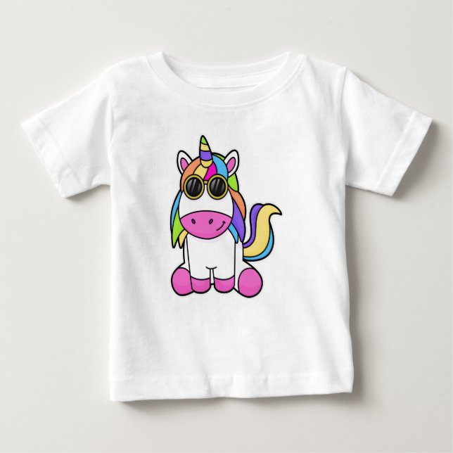 Unicorn med solglasögon t shirt (Framsida)