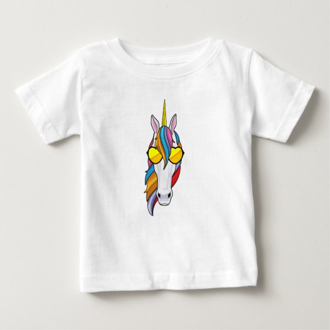 Unicorn med solglasögon t shirt (Framsida)