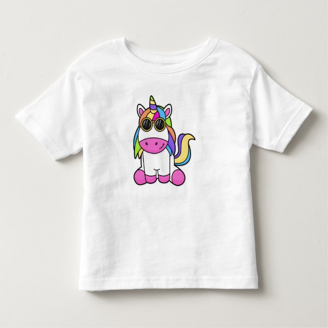 Unicorn med solglasögon t shirt (Framsida)
