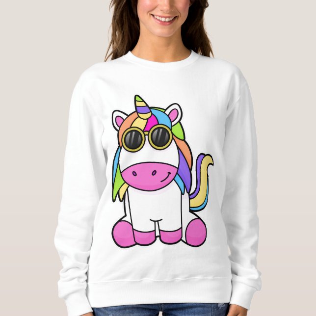 Unicorn med solglasögon t shirt (Framsida)