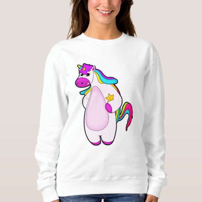 Unicorn med Star T Shirt (Framsida)