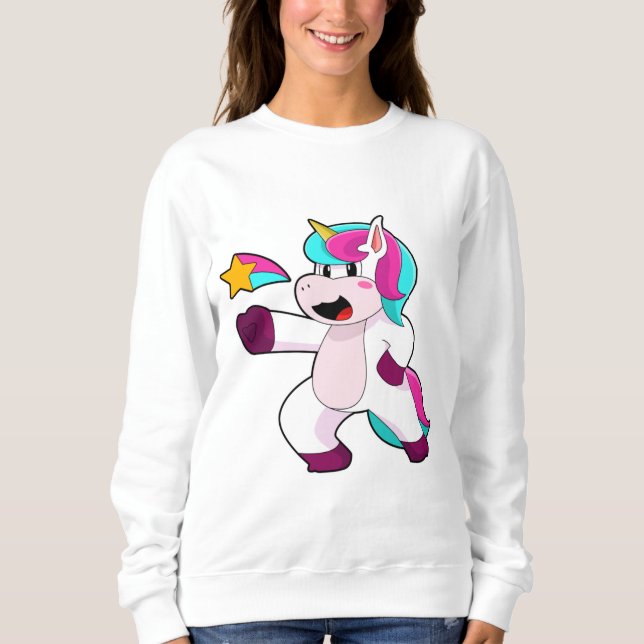 Unicorn med Star T Shirt (Framsida)