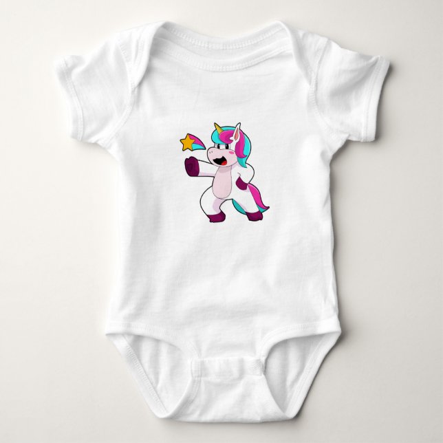 Unicorn med Star T Shirt (Framsida)