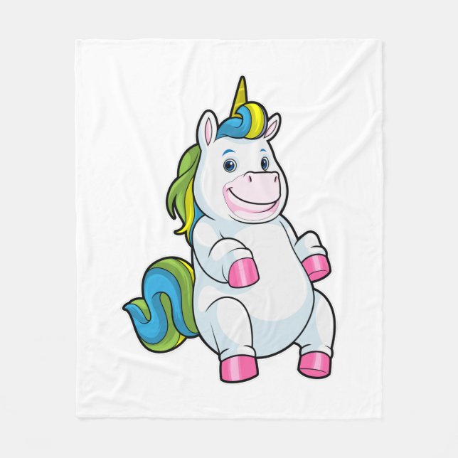 Unicorn med stor Belly Fleecefilt (Framsidan)