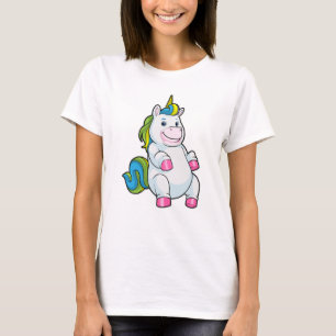 Unicorn med stor Belly T Shirt