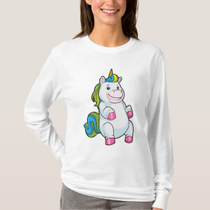 Unicorn med stor Belly T Shirt