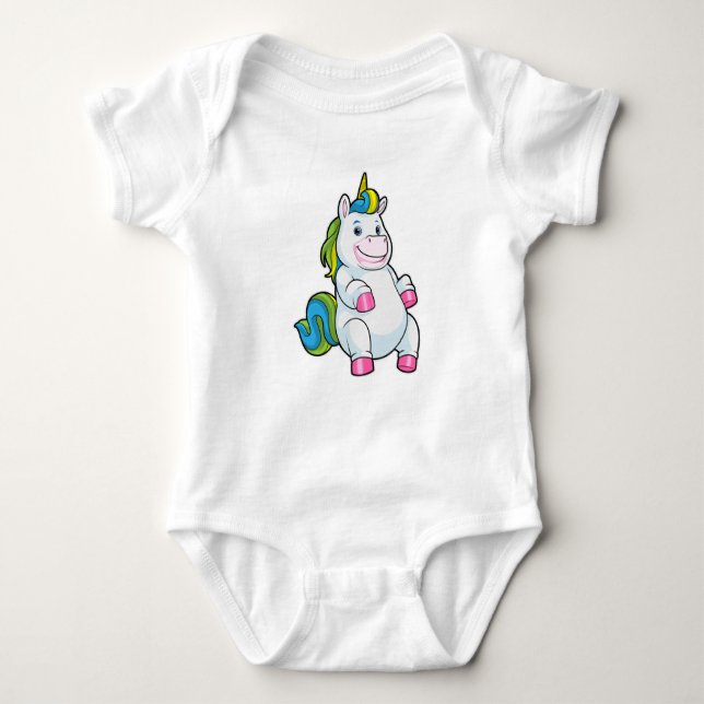 Unicorn med stor Belly T Shirt (Framsida)