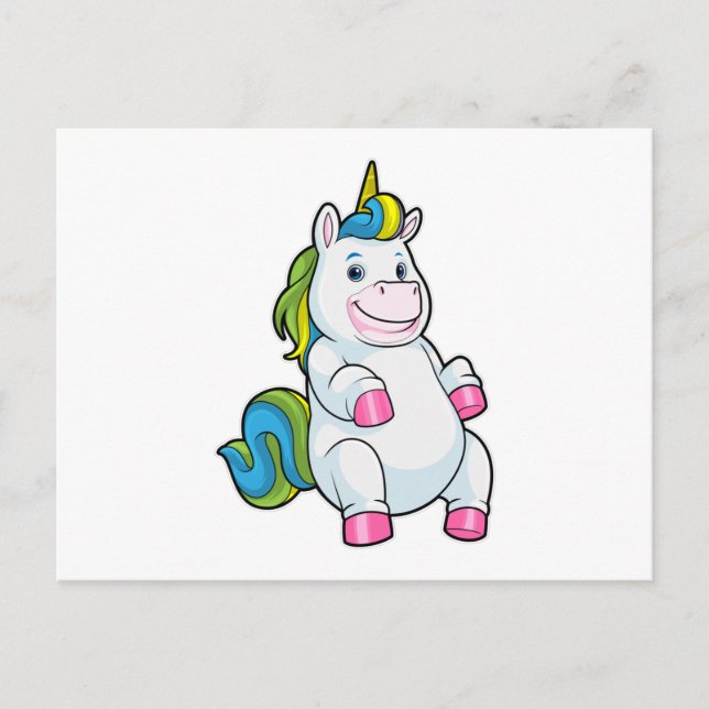 Unicorn med stor Belly Vykort (Framsida)