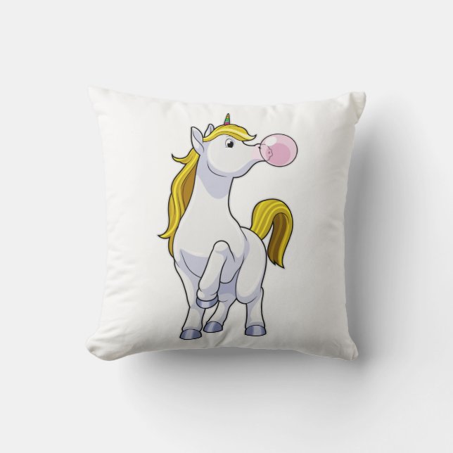 Unicorn med tuggummi kudde (Framsida)