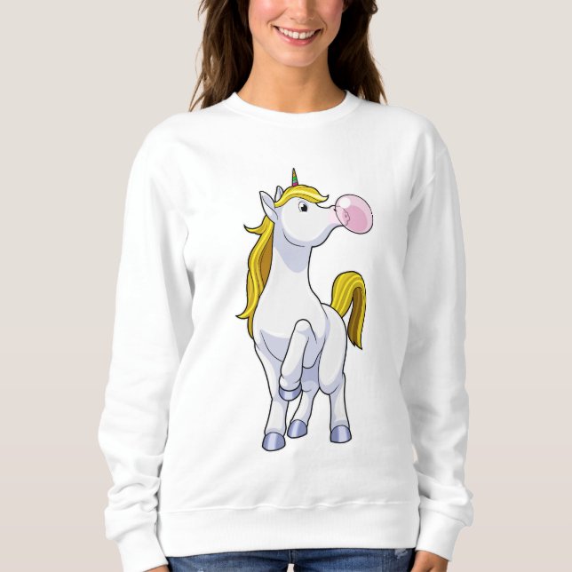 Unicorn med tuggummi t shirt (Framsida)