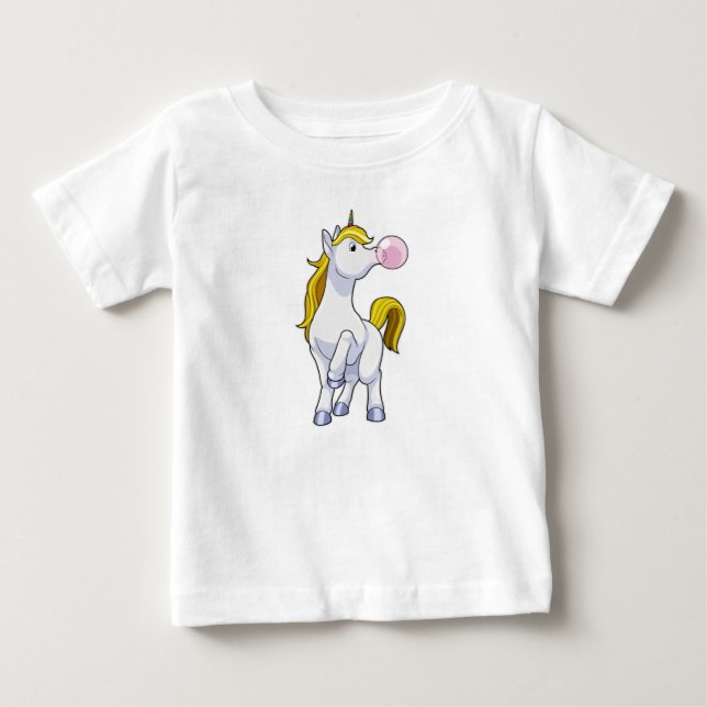 Unicorn med tuggummi t shirt (Framsida)