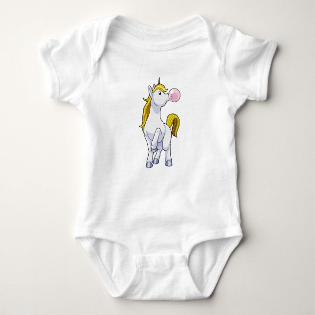 Unicorn med tuggummi t shirt (Framsida)
