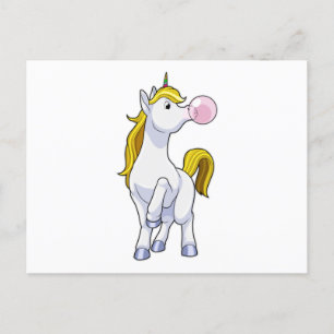 Unicorn med tuggummi vykort