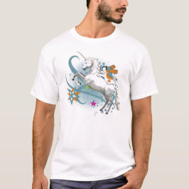 Unicorn med valpridning på dess baksida tröja