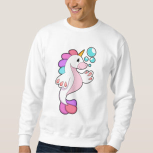 Unicorn med Vatten bubbles.PNG Lång Ärmad Tröja