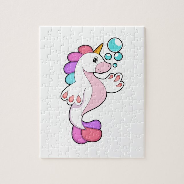 Unicorn med Vatten bubbles.PNG Pussel (Vertikal)