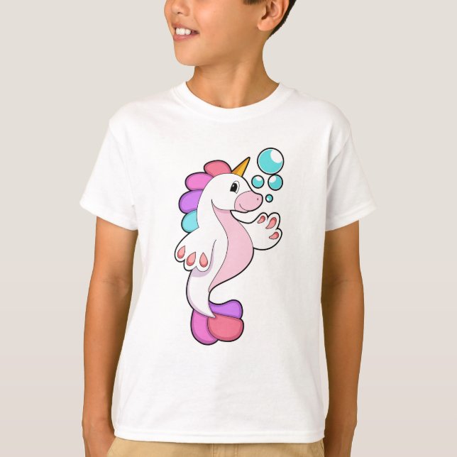 Unicorn med Vatten bubbles.PNG T Shirt (Framsida)