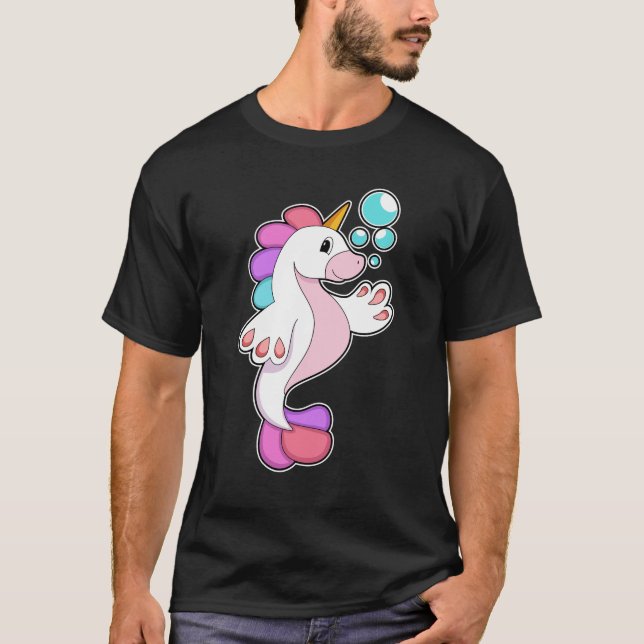 Unicorn med Vatten bubbles.PNG T Shirt (Framsida)