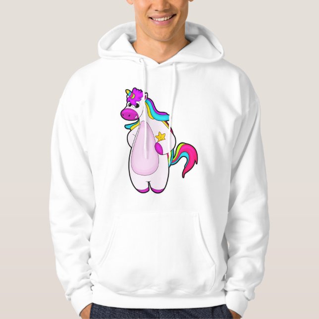 Unicorn med Vingar Hoodie (Framsida)