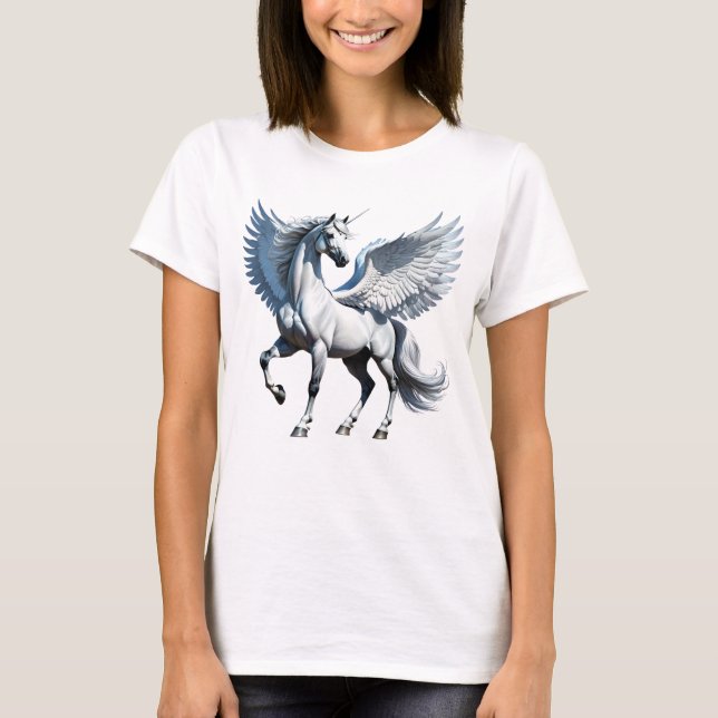 Unicorn med vingar t shirt (Framsida)