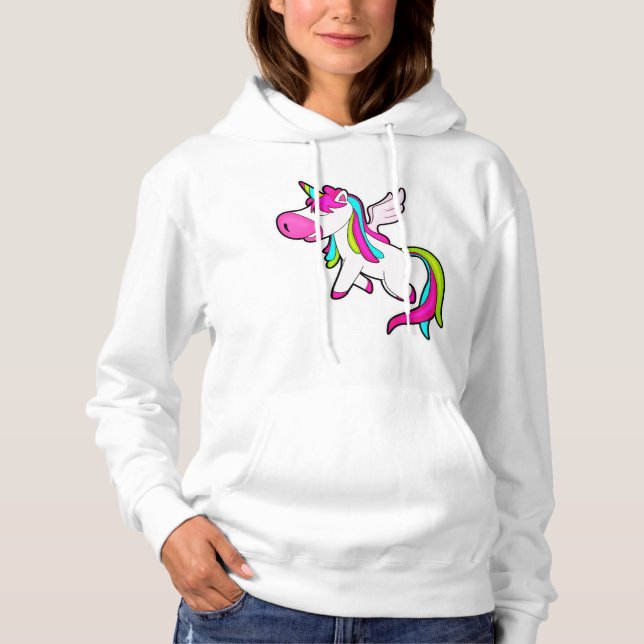 Unicorn med Vingar T Shirt (Framsida)
