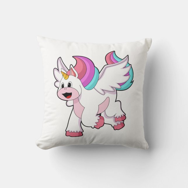 Unicorn med Vinge.PNG Kudde (Framsida)