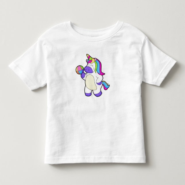 Unicorn med Volleyball T Shirt (Framsida)