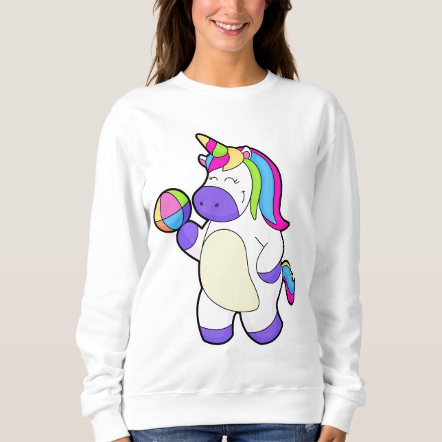 Unicorn med Volleyball T Shirt (Framsida)