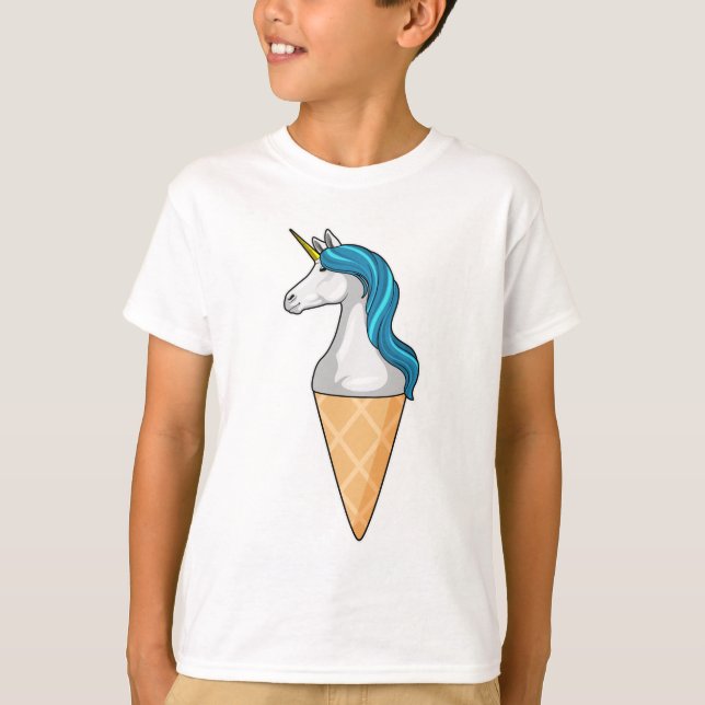 Unicorn med Waffle glass T Shirt (Framsida)