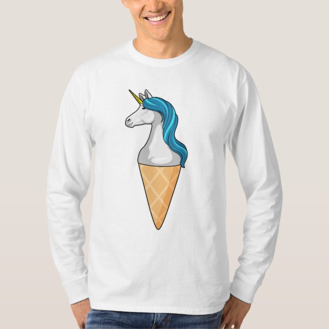 Unicorn med Waffle glass T Shirt (Framsida)