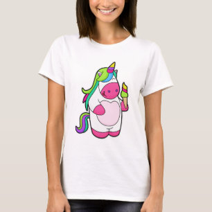 Unicorn med Waffle Ice kräm T Shirt