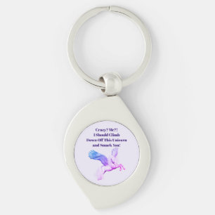 Unicorn Metall Keychain Swirl Silverfärgad Nyckelring