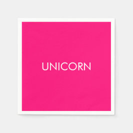 "Unicorn"-minimalistisk shock rosa fuchsia vit pap Pappersservett