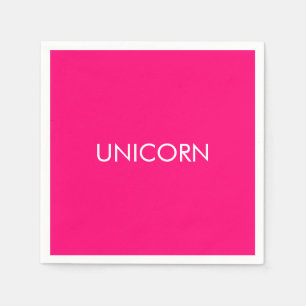 "Unicorn"-minimalistisk shock rosa fuchsia vit pap Pappersservett