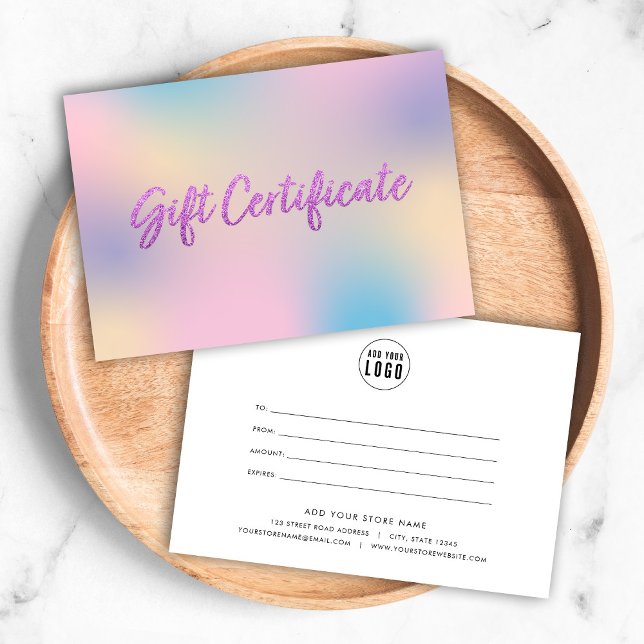 Unicorn Mix Faux Lila Glitter Gift-certifikat (Skapare uppladdad)