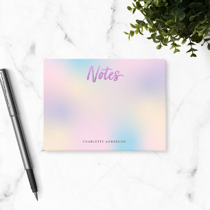 Unicorn Mix Mönster Faux Lila Glitter Post-it Block