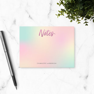 Unicorn Mix Mönster Faux Rosa Glitter Post-it Block