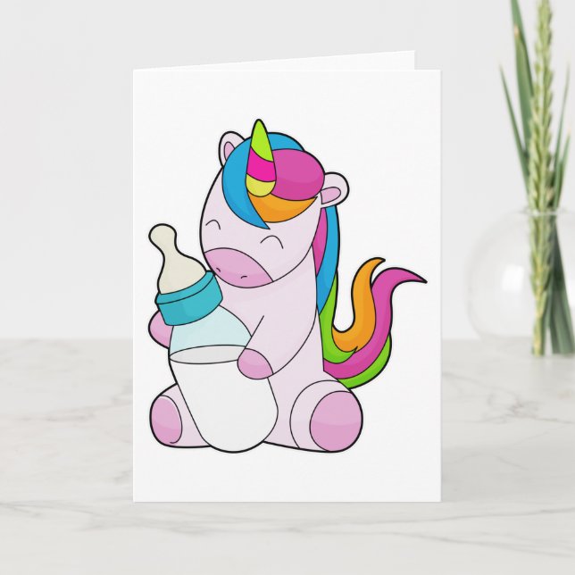 Unicorn Mjölk flaska Kort (Framsida)