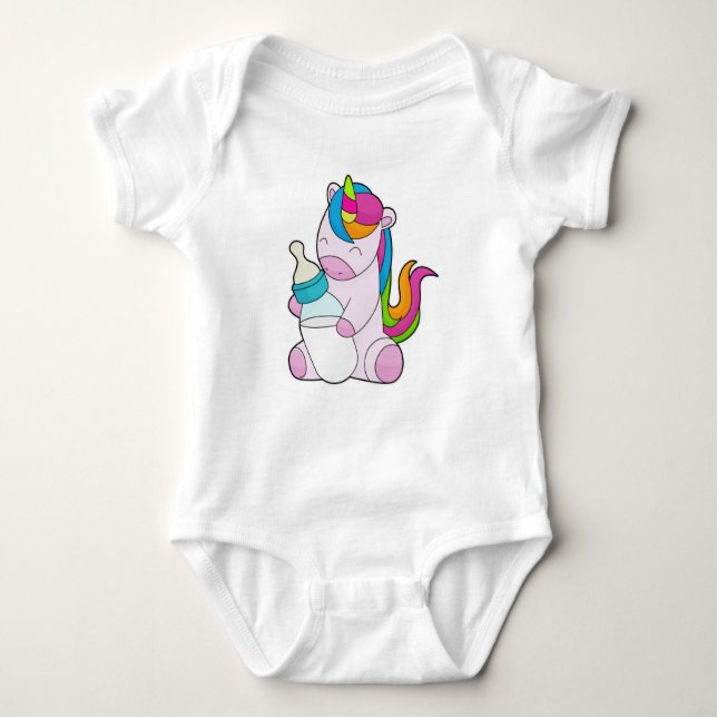 Unicorn Mjölk flaska T Shirt (Framsida)