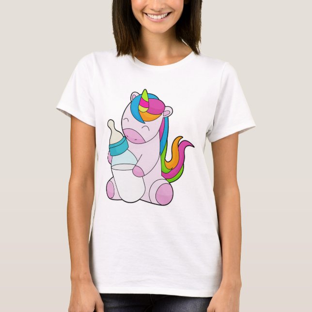 Unicorn Mjölk flaska T Shirt (Framsida)